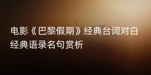 电影《巴黎假期》经典台词对白 经典语录名句赏析