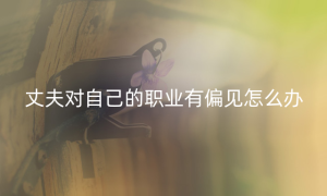 丈夫对自己的职业有偏见怎么办