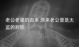 老公老婆的由来 原来老公曾是太监的别称